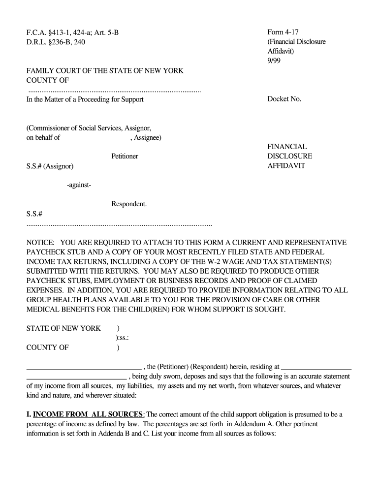 1999 NY Form 4 17 Fill Online Printable Fillable Blank PdfFiller