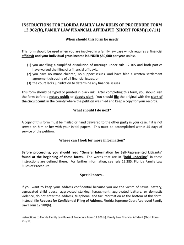 2011 Form FL 12 902 b Fill Online Printable Fillable Blank PdfFiller