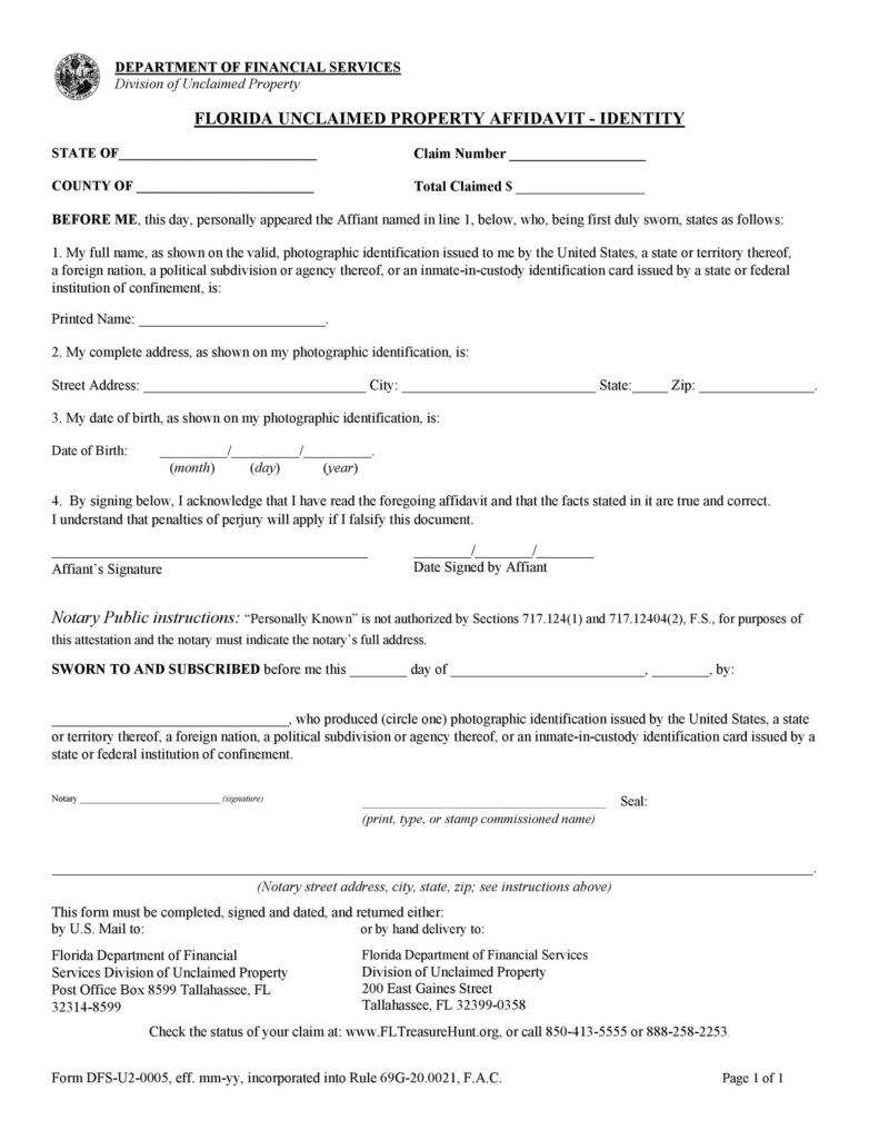 48 Free Affidavit Of Identity Forms MS Word TemplateLab