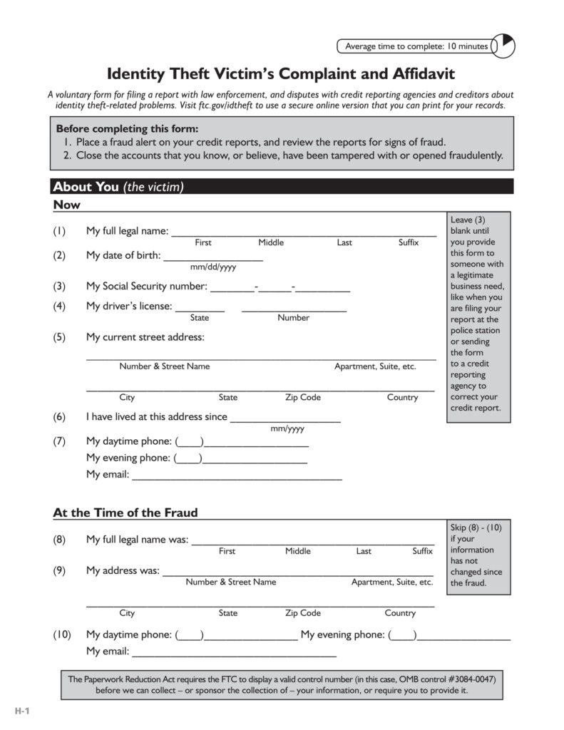 9 ID Theft Affidavit Examples PDF Examples