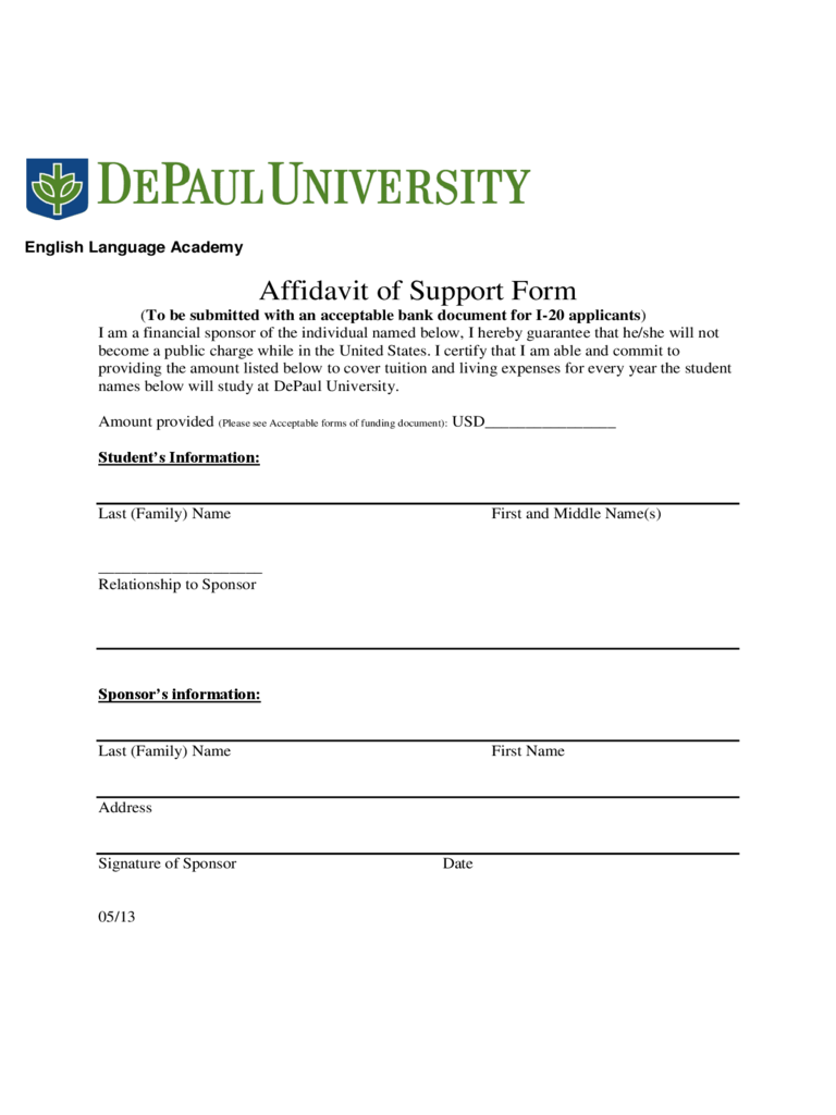 Affidavit Of Support 23 Free Templates In PDF Word Excel Download