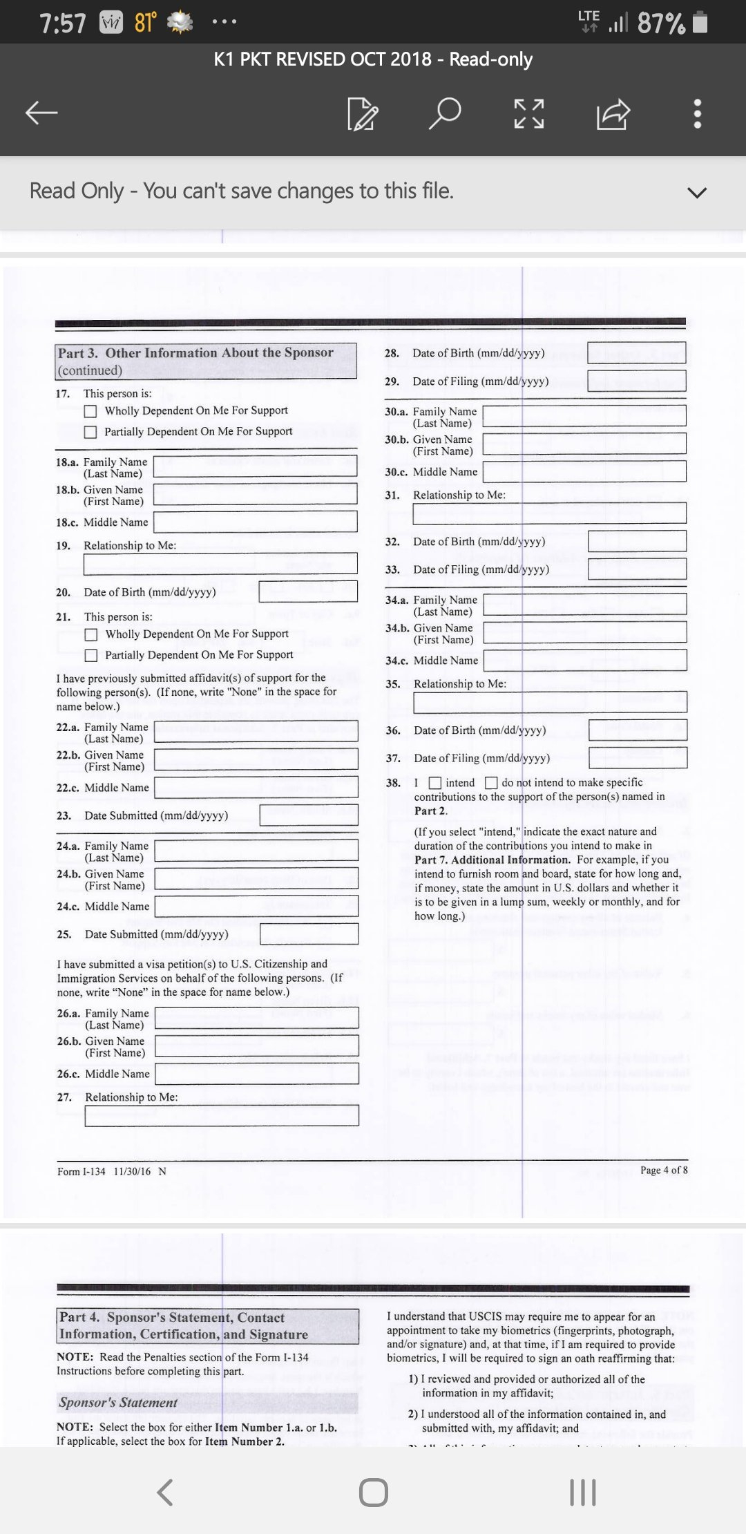 Affidavit Of Support K 1 Fiance e Visa Process Procedures