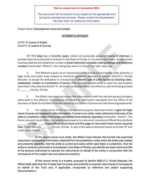 Affidavit Sample Florida HQ Printable Documents