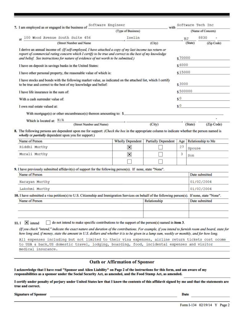 Affidavit Support Form Edit Fill Sign Online Handypdf