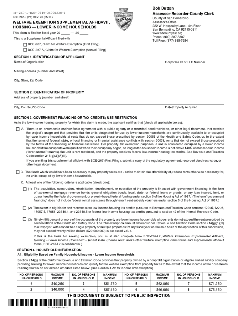 Tax Affidavit Form For San Bernardino County 2024