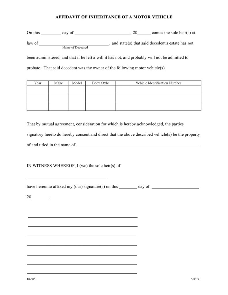 Download Free Affidavit Forms Form Download
