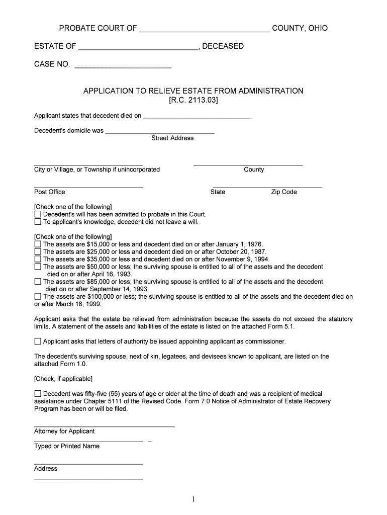 Fill Edit And Print Small Estate Affidavit For Estates Not More Than 