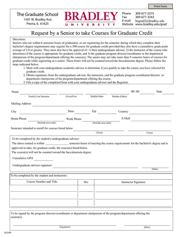 Fill Free Fillable Forms Bradley University