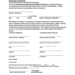 Florida Lee Declaration Domicile Fill Online Printable Fillable