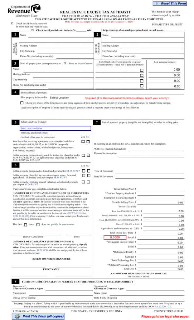 Form REV84 0001A Download Fillable PDF Or Fill Online Real Estate 