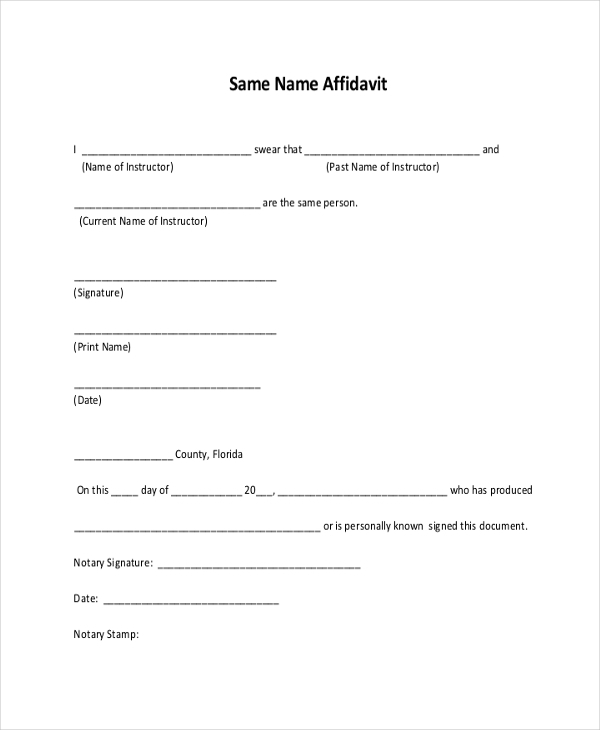 FREE 13 Sample Free Affidavit Forms In PDF MS Word Excel