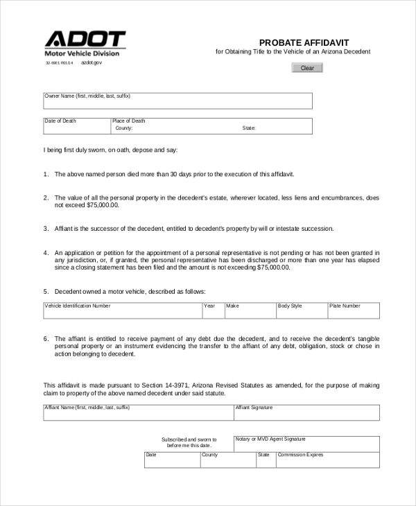 FREE 15 Sample Affidavit Forms In PDF Word Excel