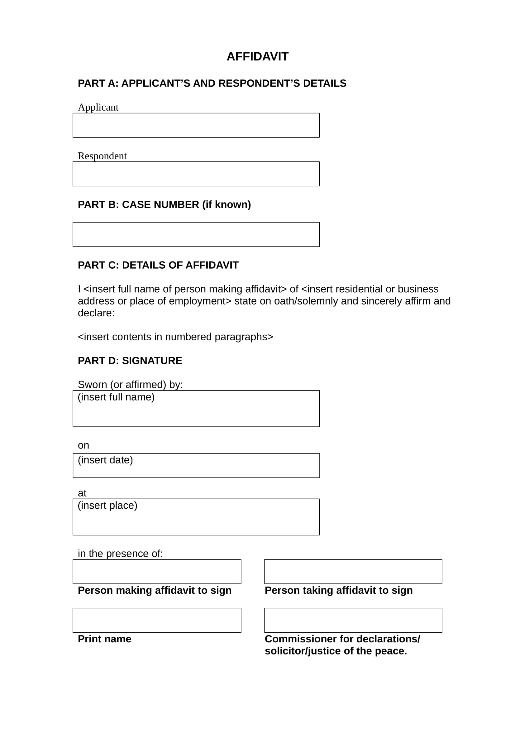 FREE 22 Sample Affidavit Forms In PDF MS Word Excel