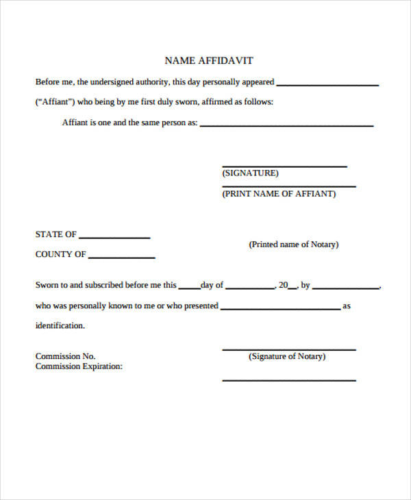 FREE 24 Sample Affidavit Forms In PDF MS Word