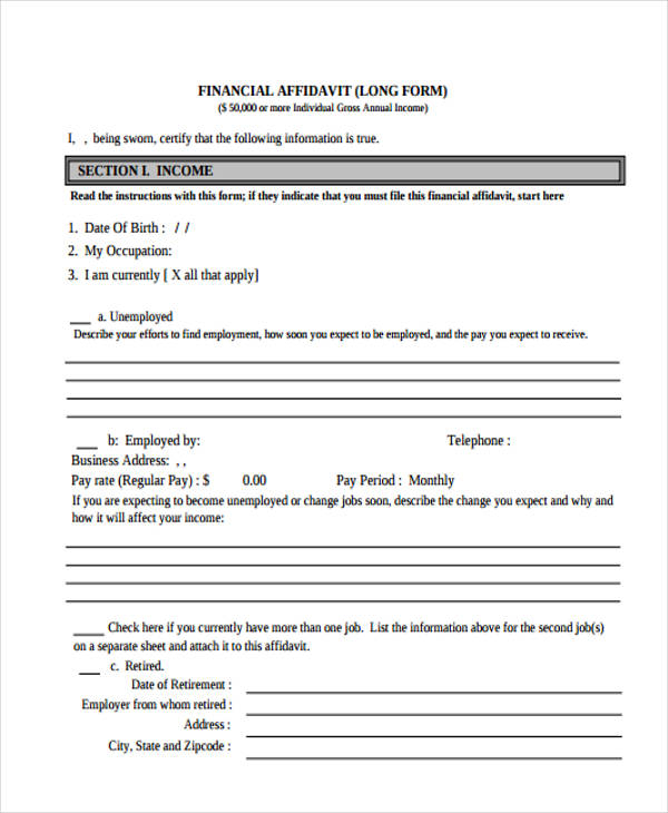 FREE 38 General Affidavit Forms In PDF