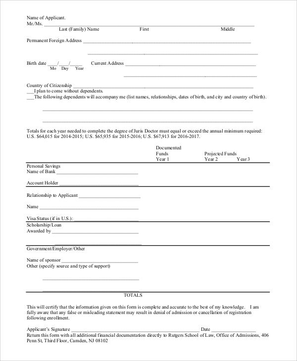 FREE 9 Sample Affidavit Of Support Forms In PDF MS Word