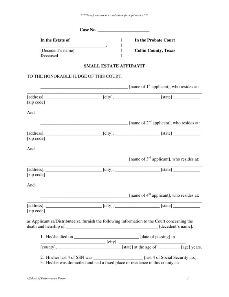 FREE 9 Small Estate Affidavit Forms In PDF