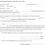 Free Delaware Affidavit To The Register Of Wills That No Estate Tax