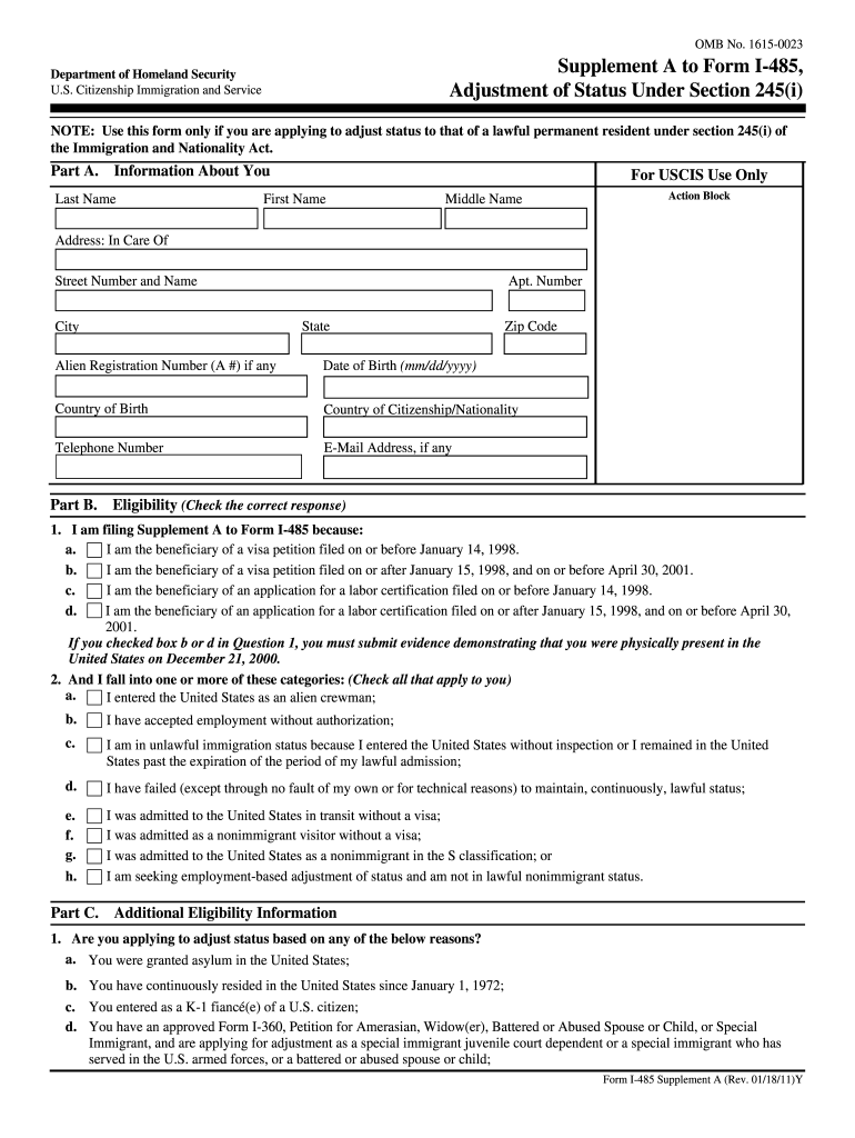 I 485 Form Pdf 2021 Fill Online Printable Fillable Blank PdfFiller