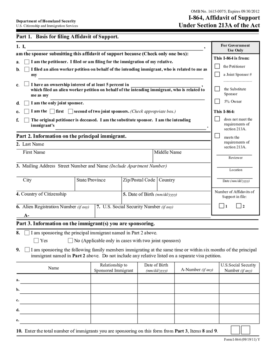 Who Needs To File Form I 864 Affidavit Of Support 2024 ...