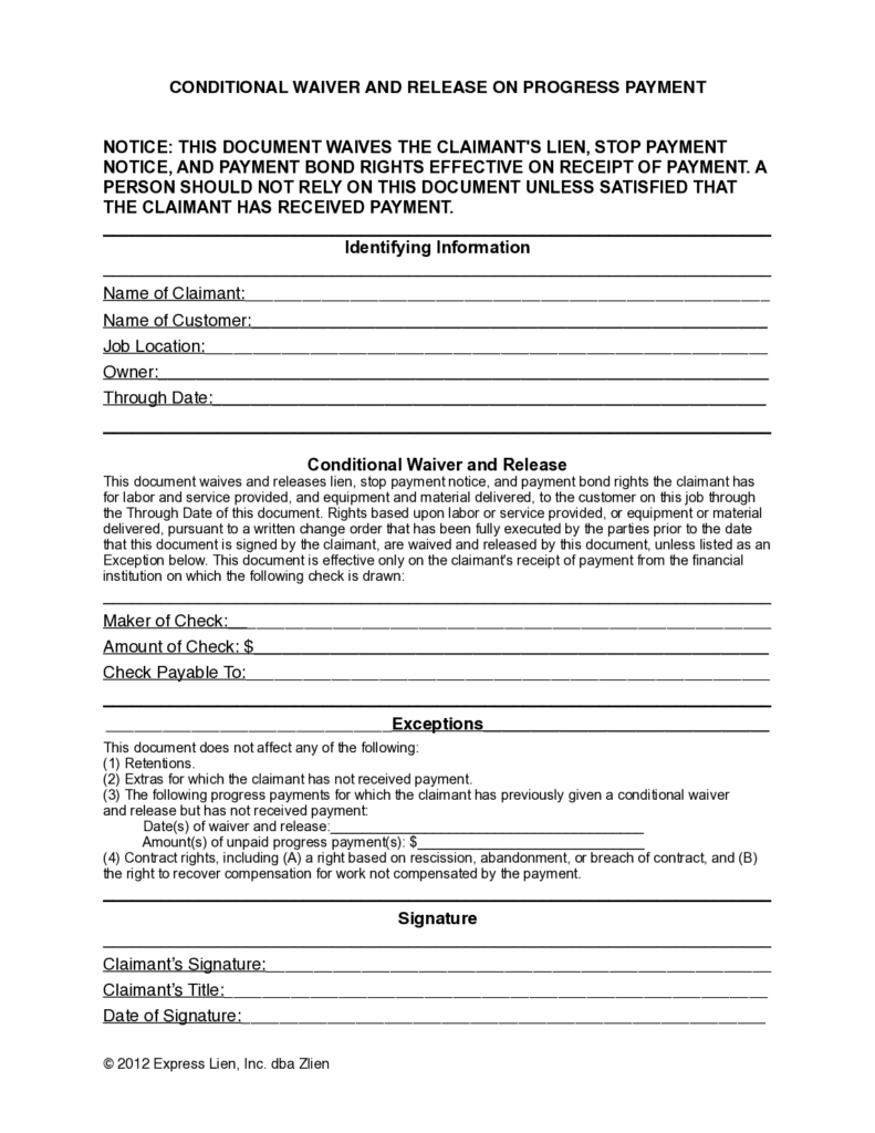 Illinois Partial Conditional Lien Waiver Form Levelset