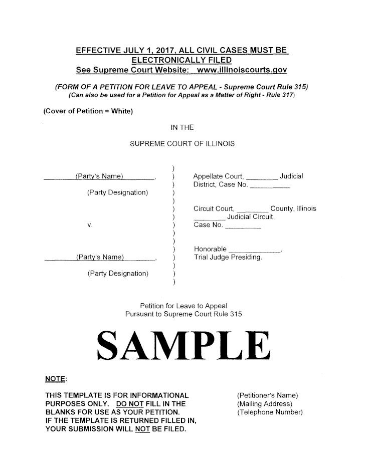 Illinois Supreme Court Sample Template For Preparing A Sample 