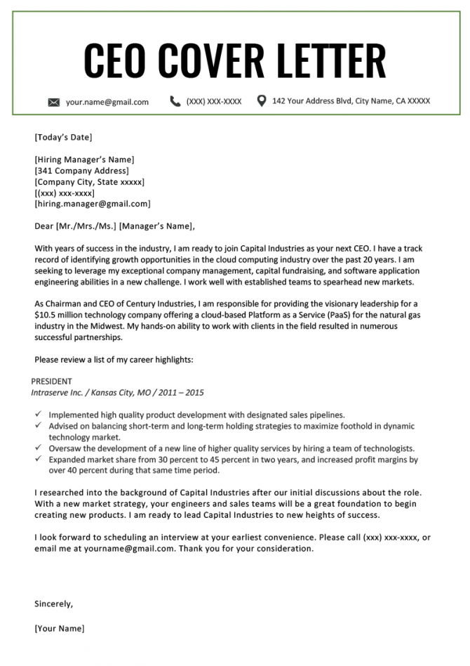 Job Application Letter For Executive Samples Templates Download