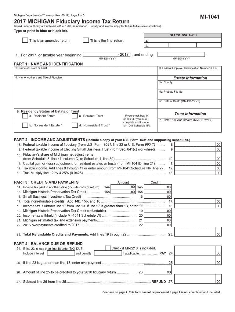 Mi1041 Fill Out And Sign Printable PDF Template SignNow