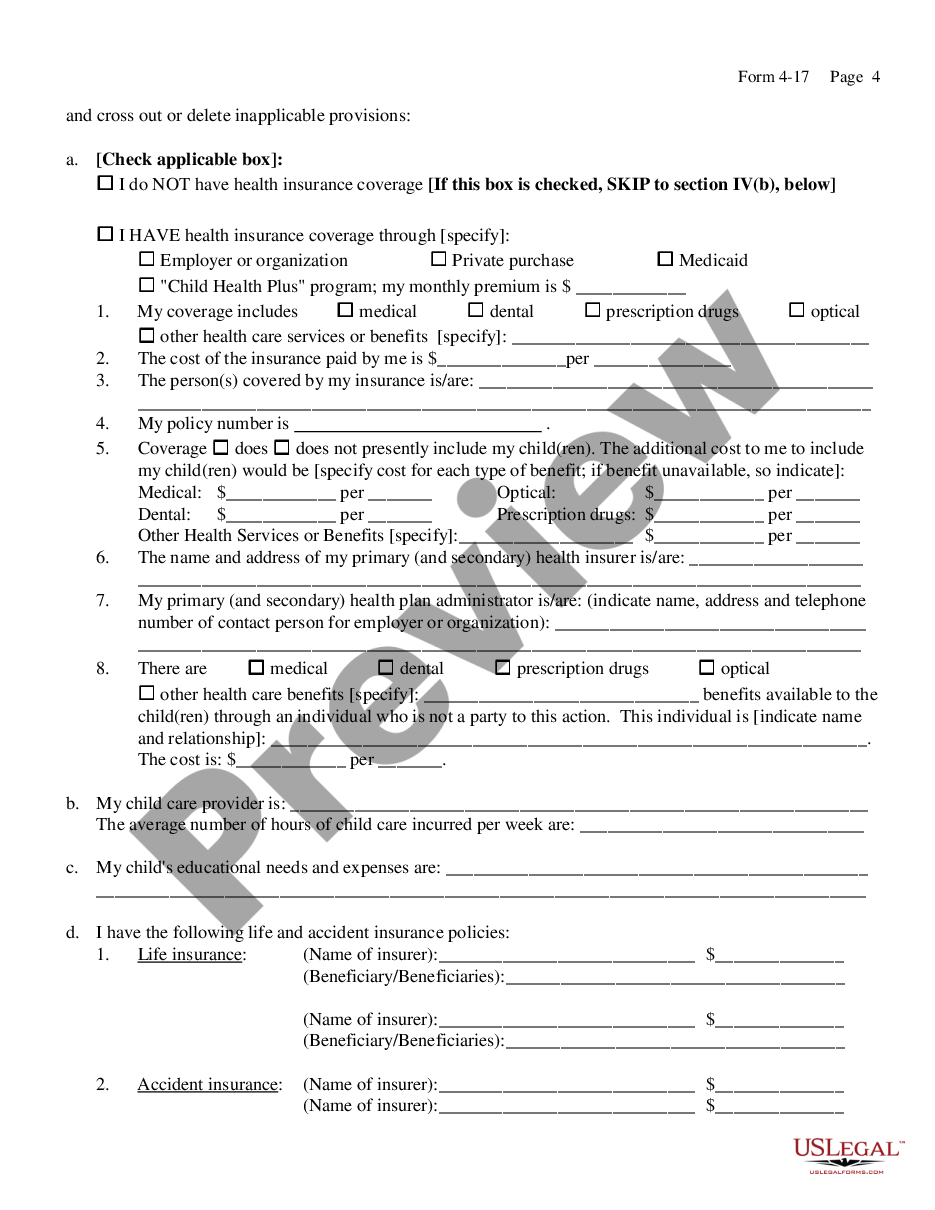 New York Financial Disclosure Affidavit Financial Disclosure