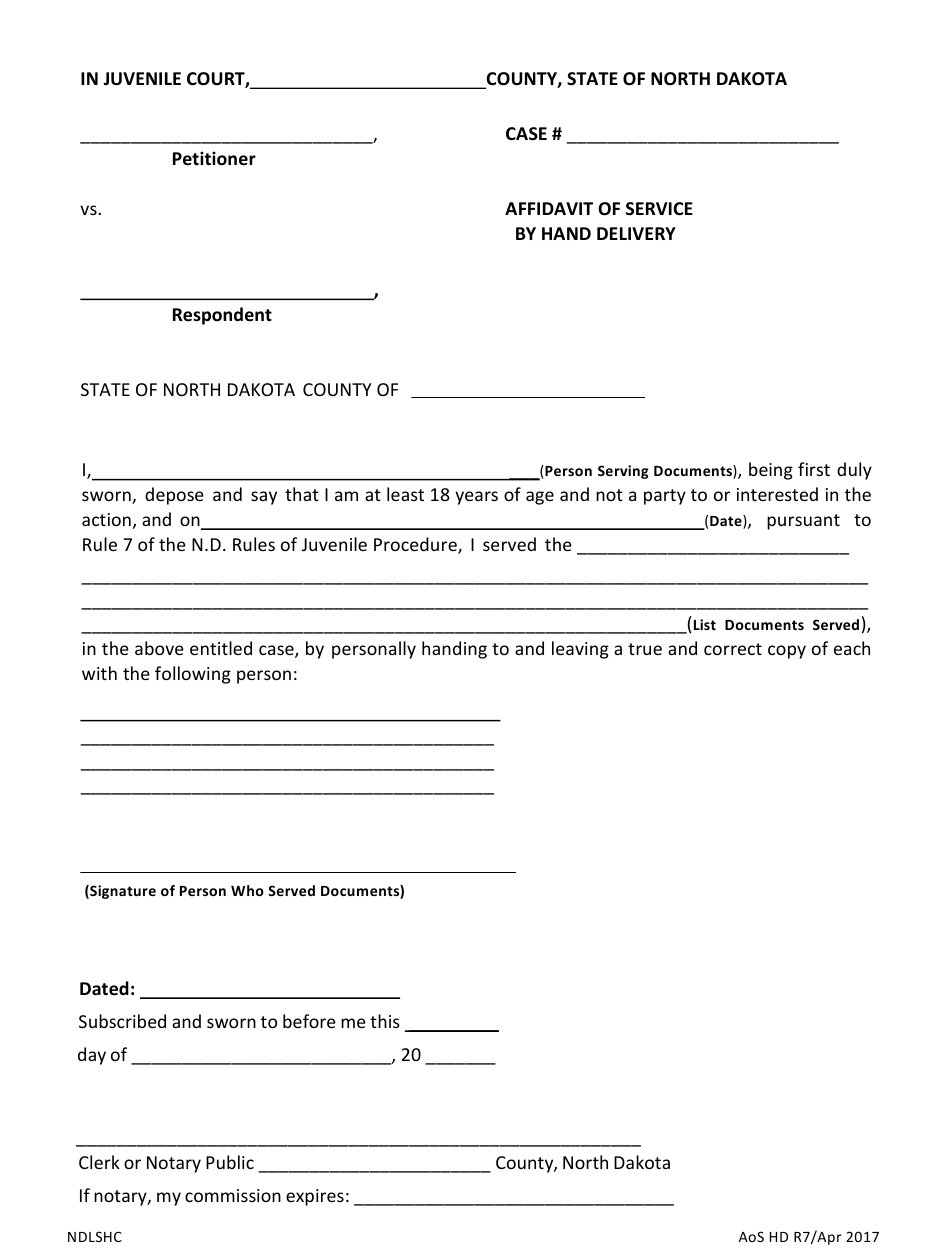 Affidavit Of Service Form Dakota County Mn 2023 ...