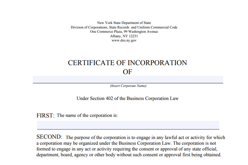 NYS Certificate Filing Receipt