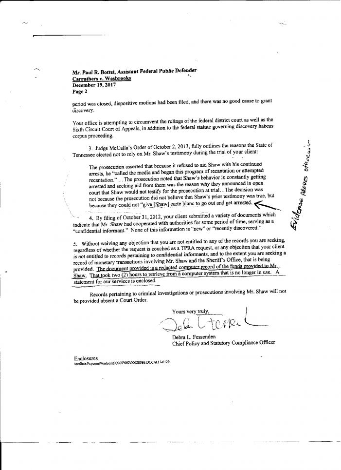Shelby County TN Former Law Enforcement Officer Requests Expedited 