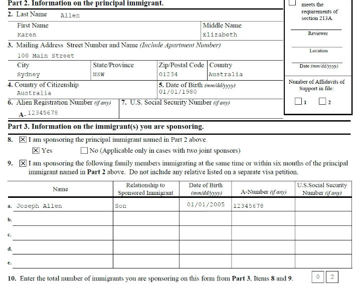 Uscis Form I 864 Affidavit720 Images Frompo