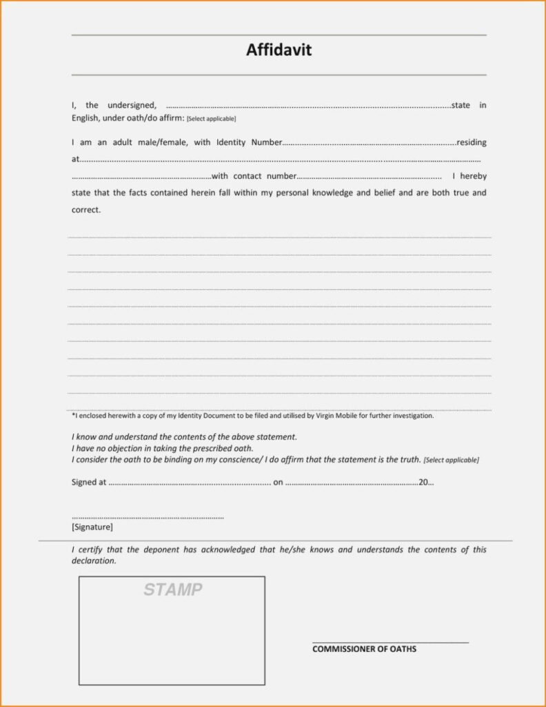 Zimbabwe Affidavit Form Pdf Download Form VTR 262 Download Fillable 