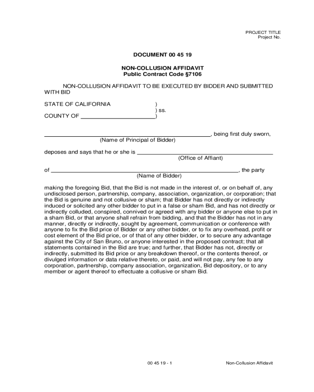 Affidavit Of Non Prosecution Form Form Example Download