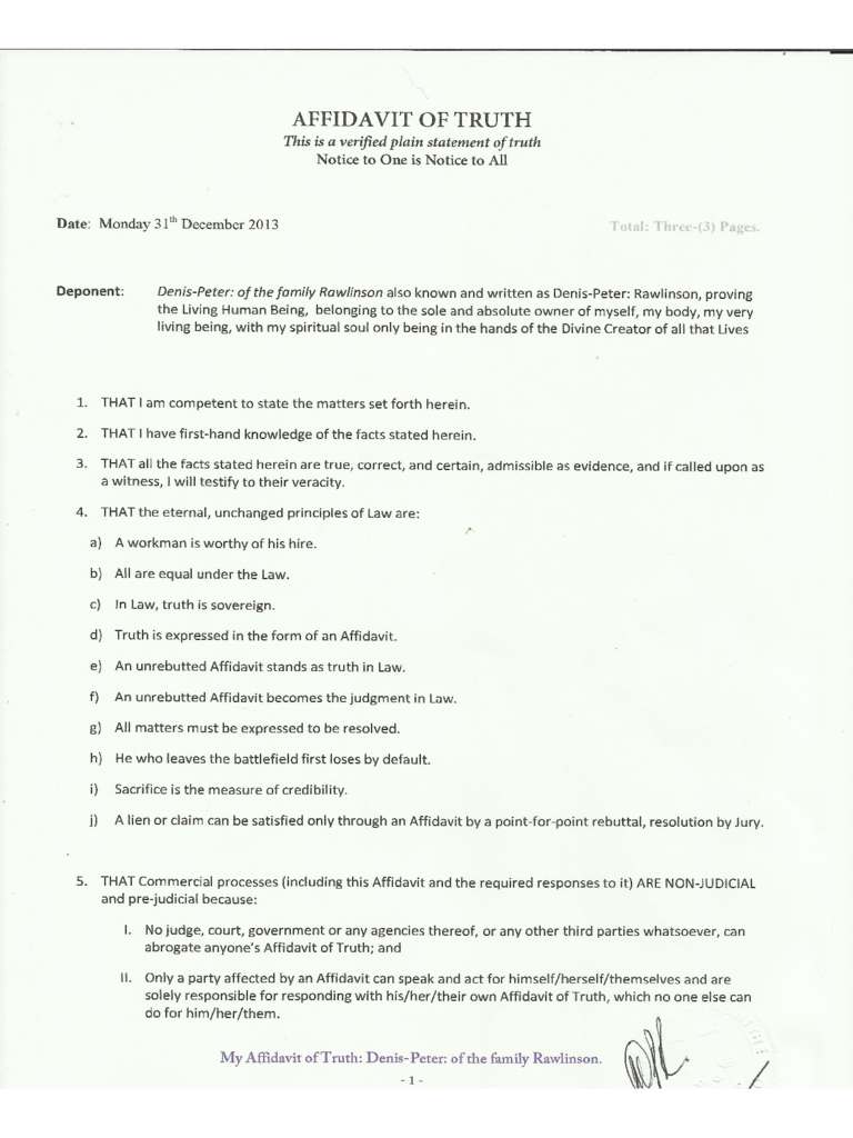 Affidavit Of Truth 7 Free Templates In PDF Word Excel Download