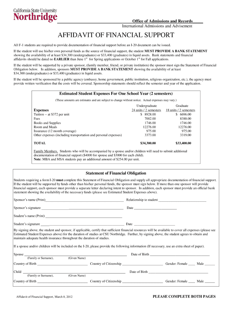 Csun Application Fill Online Printable Fillable Blank PDFfiller