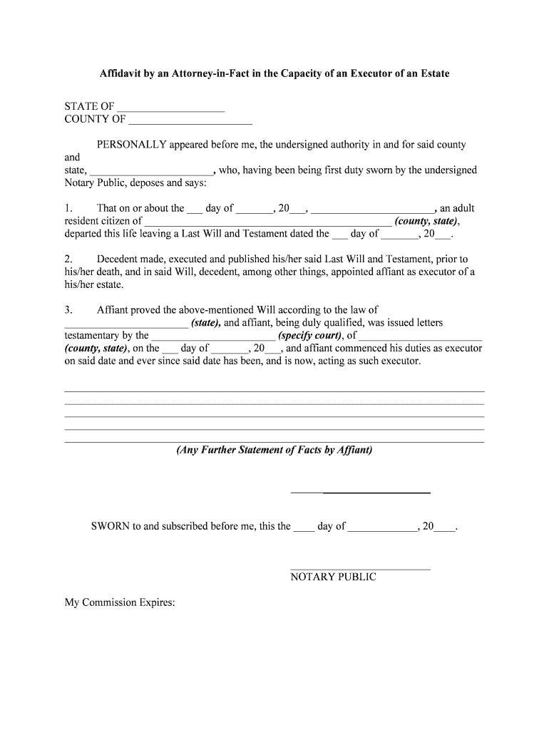 Executor Estate Fill Online Printable Fillable Blank PDFfiller