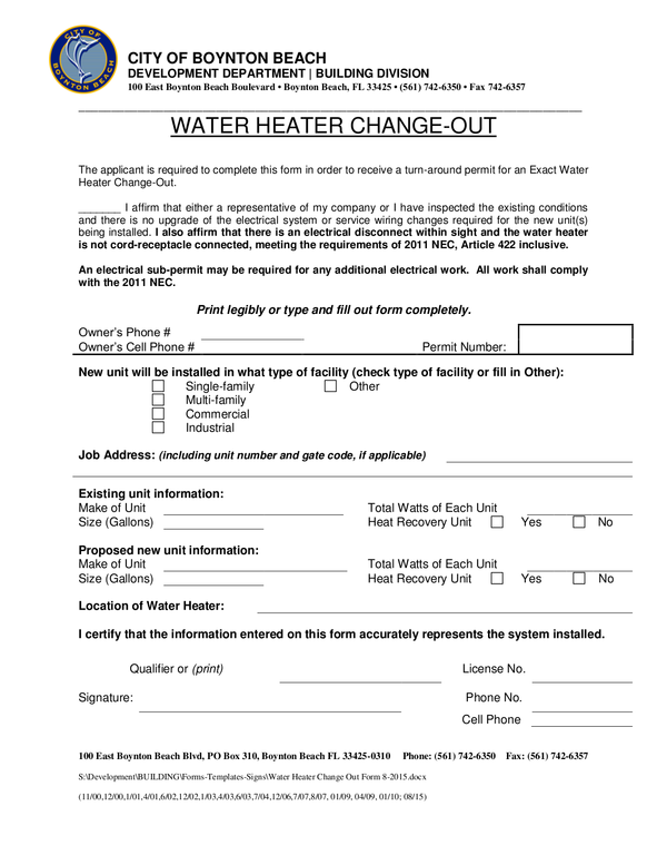 Fill Free Fillable City Of Boynton Beach PDF Forms