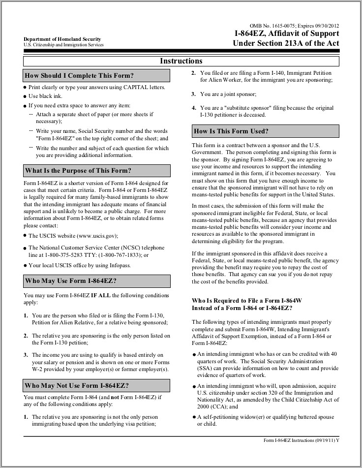 Form 1040 For Affidavit Of Support