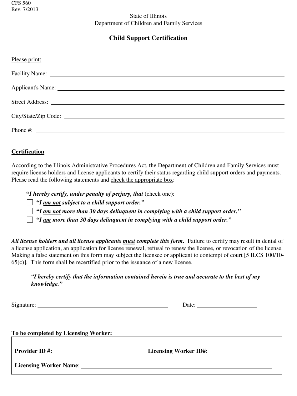 illinois child support change of address form