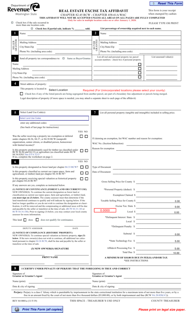 Form REV84 0001A Download Fillable PDF Or Fill Online Real Estate 