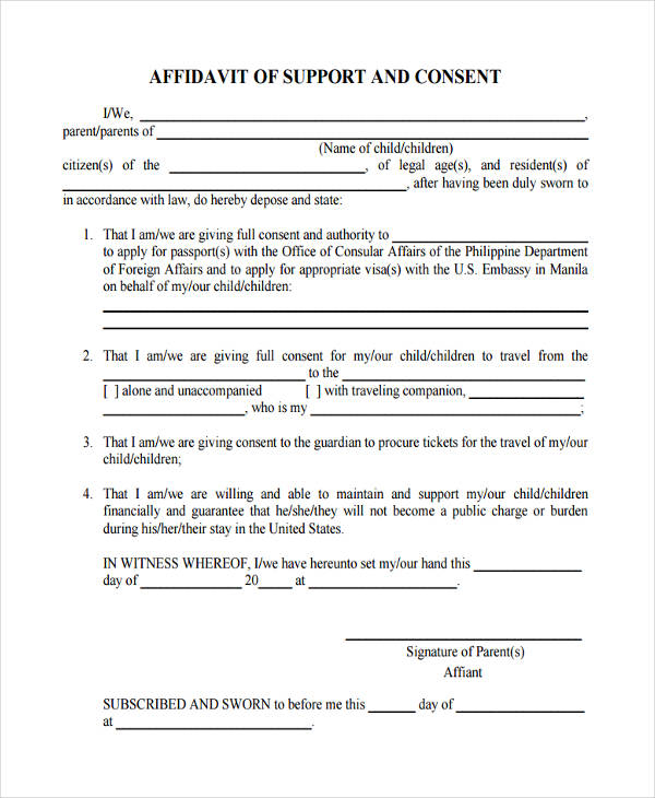 FREE 10 Consent Affidavit Forms In PDF MS Word