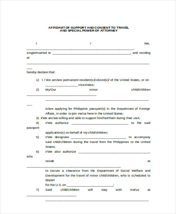 FREE 16 Affidavit Support Forms In PDF MS Word