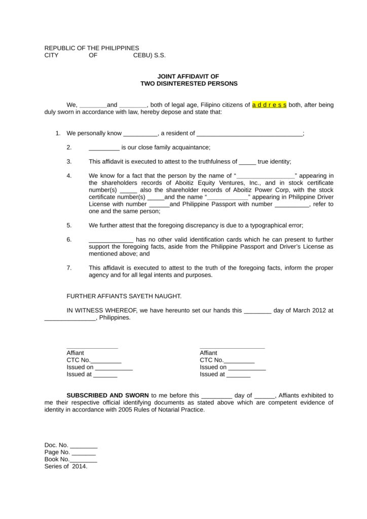 FREE 22 Sample Affidavit Forms In PDF MS Word Excel