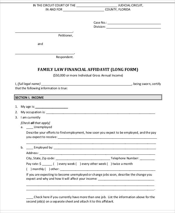 FREE 28 Sample Affidavit Forms In PDF