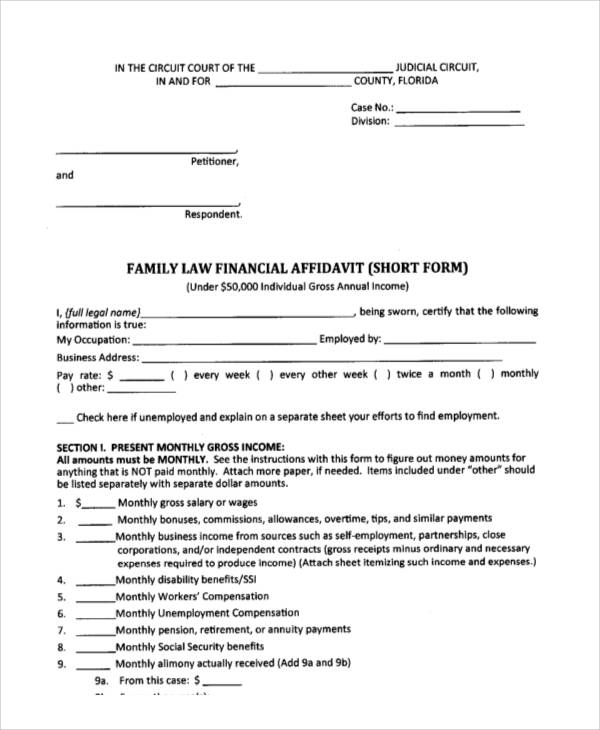 FREE 32 Affidavit Forms In PDF
