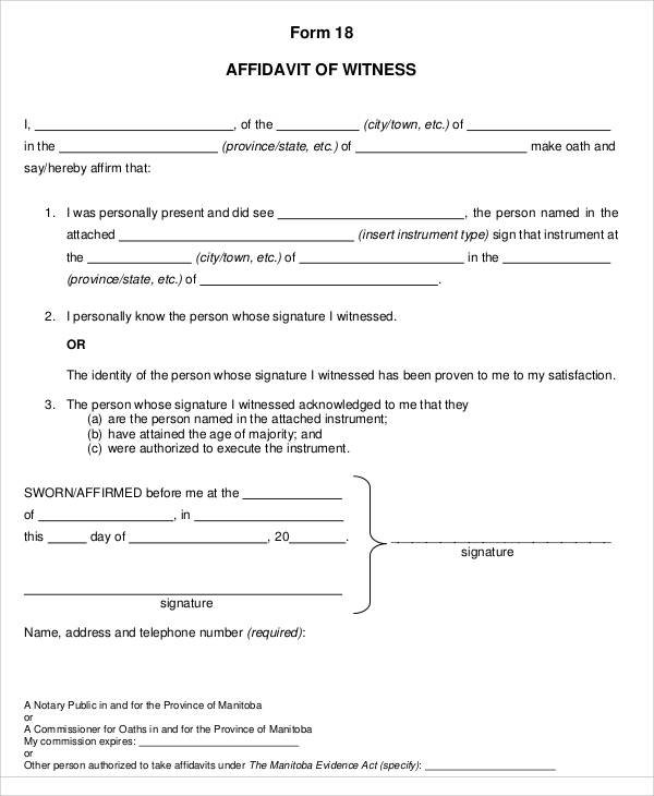 FREE 32 Affidavit Forms In PDF