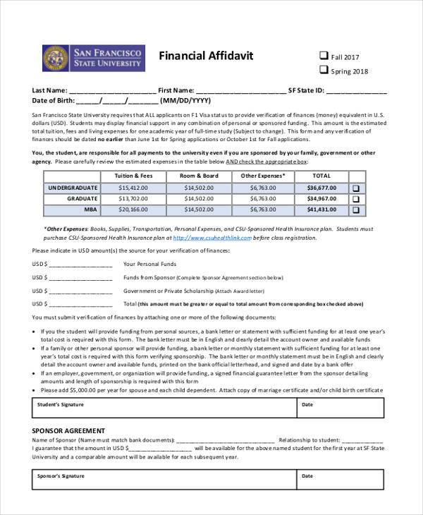 FREE 50 Affidavit Forms In PDF MS Word Excel