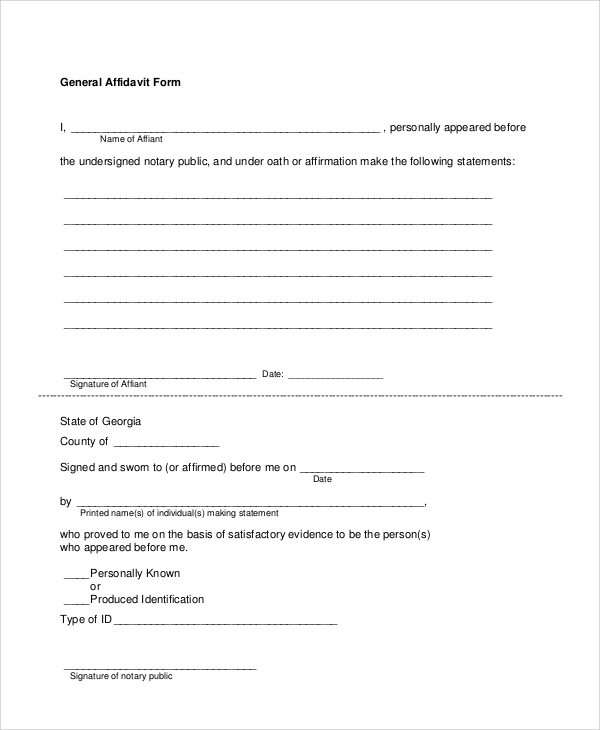 FREE 6 Sample Sworn Affidavit Forms In PDF